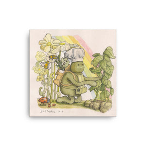 Tiny Chef Basil Garden Canvas Print
