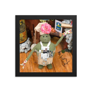 Tiny Chef in a Disco Apron Framed Print