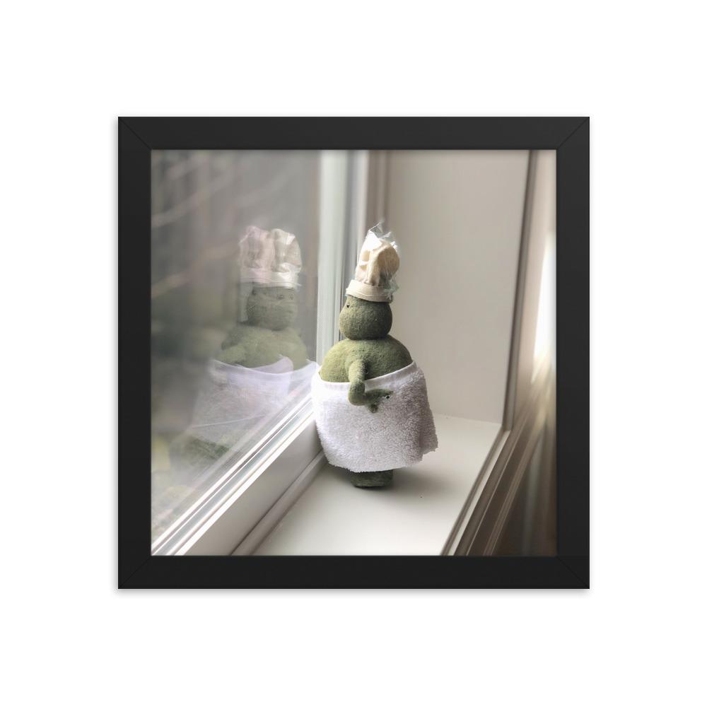 Tiny Chef in Towel Framed Print